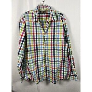 Pronto Uomo BLUE men’s Multicolor Button Down Shirt Single Front Pocket Block